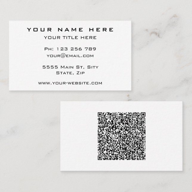 Visite Couleur et polices personnalisées de votre Carte d (Devant / Derrière)