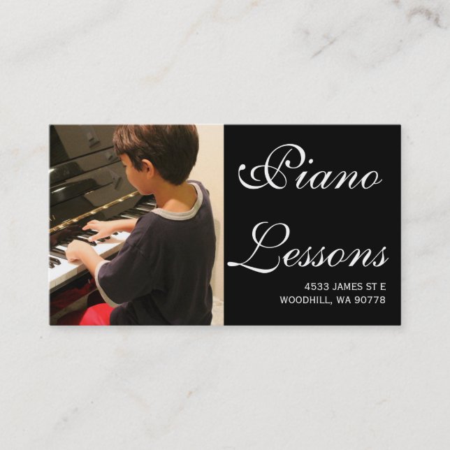 Visite Cours de piano, musique, instruments Carte de visi (Devant)
