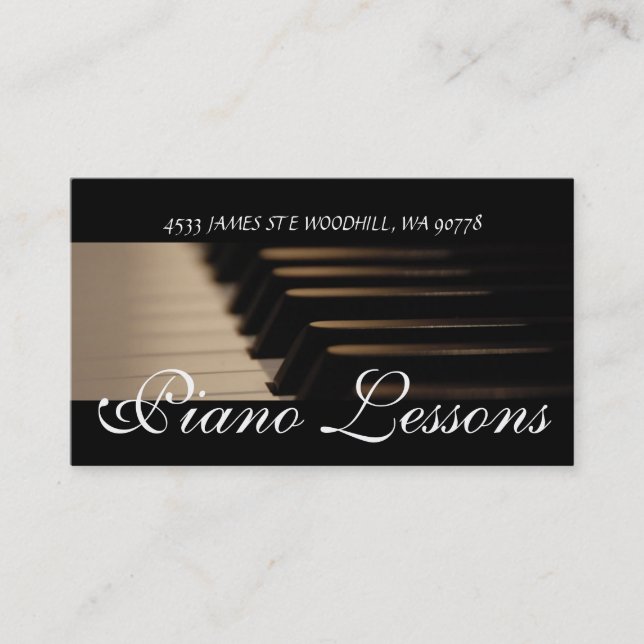 Visite Cours de piano, musique, instruments Carte de visi (Devant)