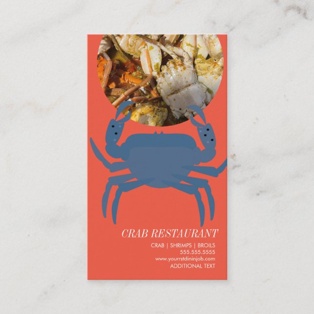 Visite Crab Seafood Broil Restaurant Orange Carte de visi (Devant)