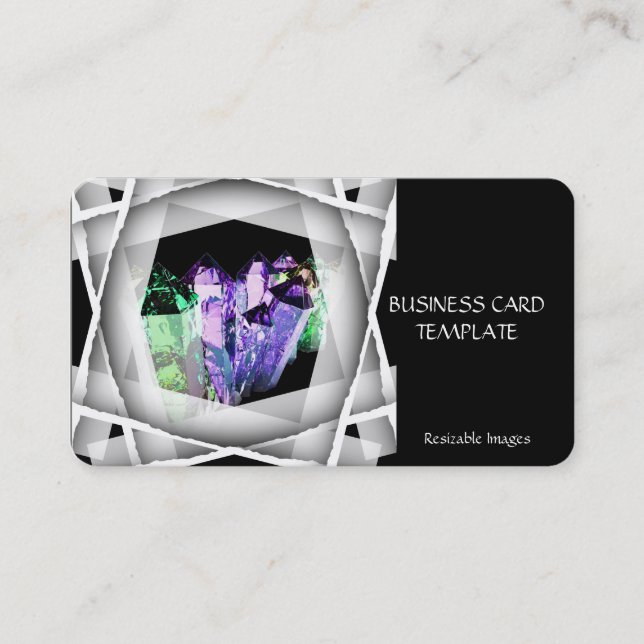 Visite Cristaux de guérison Emerald Amethyst Carte de vis (Devant)