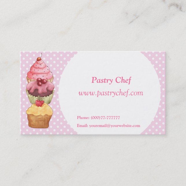 Visite Cupcakes Pâtisseries Carte de profil professionnel (Devant)