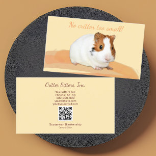 Visite Cute Animal Sitter Guinée Pig QR Code Carte de vis