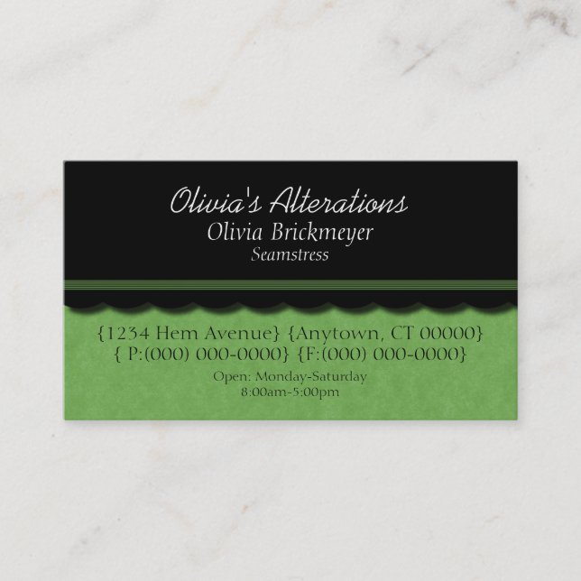 Visite Dainty Diva Carte de visite, Lime Green (Devant)