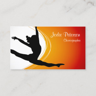 Visite Dancer Jette Leap Silhouette Orange Carte de visit