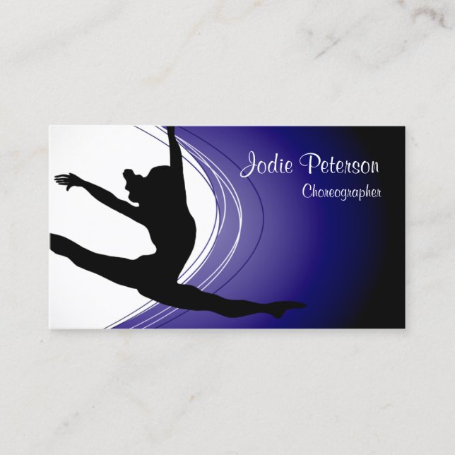 Visite Dancer Jette Leap Silhouette Violet Carte de visit (Devant)
