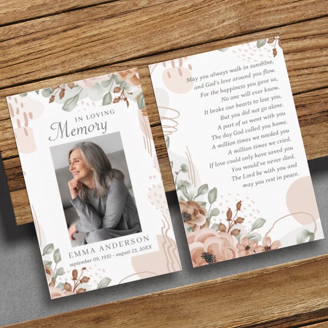 Visite Dans la mémoire aimante | Carte de prière funérair (Créateur téléchargé)