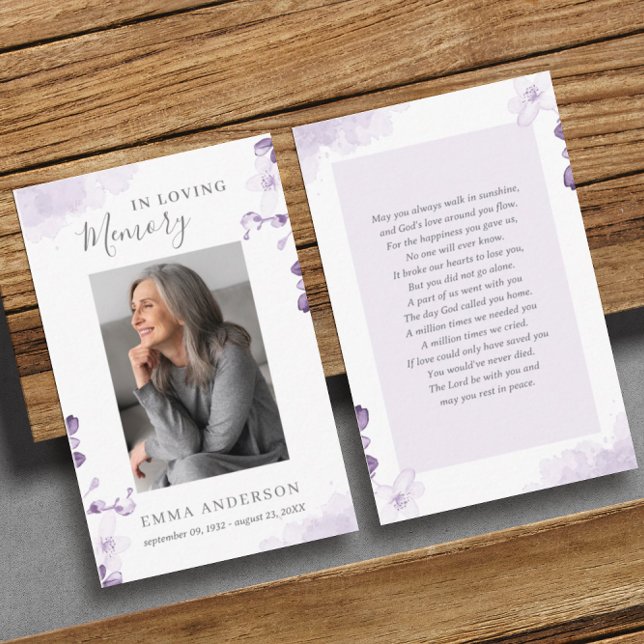 Visite Dans la mémoire aimante | Carte de prière funérair (Créateur téléchargé)