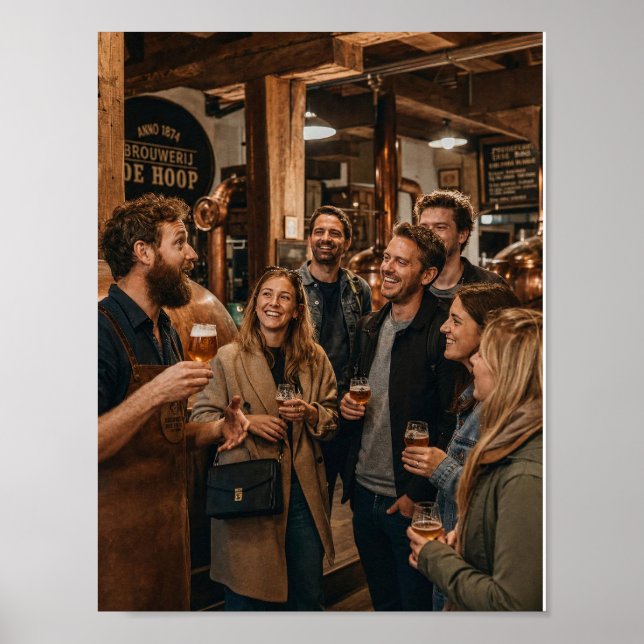 Visite de Brasserie Chaleureuse et Affiche de Rire (Devant)