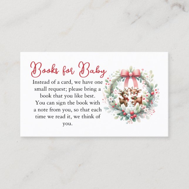 Visite Deer Christmas Baby shower Books Carte de boîtier (Devant)