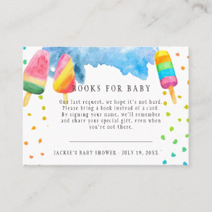 Visite Demande de livre   Carte incluse pour Baby Shower 