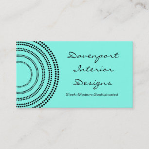 Visite Demi-lunes pointillées carte de visite, turquoise