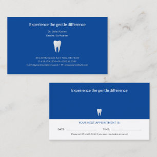 Visite Dentiste   Carte de rendez-vous dentaire