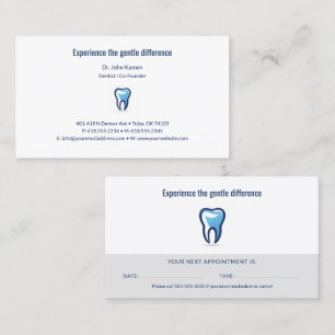 Visite Dentiste   Carte de rendez-vous dentaire