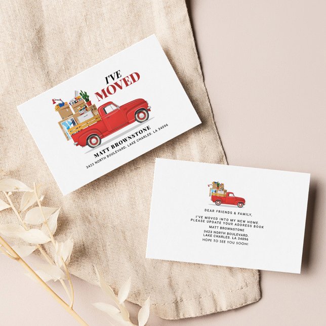 Visite Déplacement du changement d'adresse de la carte qu (Watercolor Moving Announcement Change of Address)