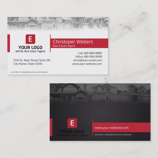 Visite Design de carte d'entreprise immobilière de Keller (Devant / Derrière)