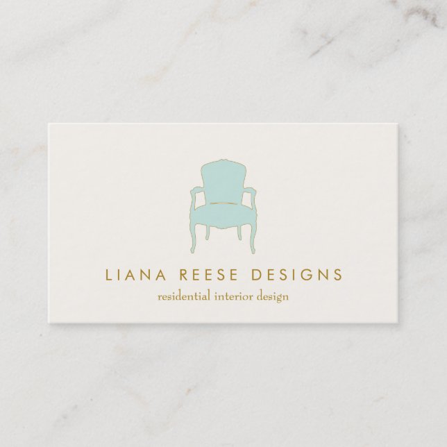 Visite Design d'intérieur Français Chaise Logo Carte de v (Devant)