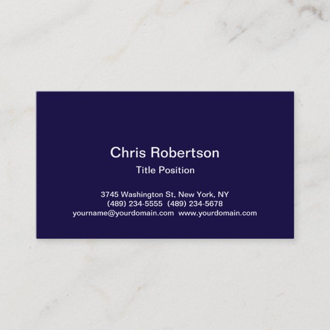 Visite Design tendance Bleu foncé Charmant Carte de visit (Devant)