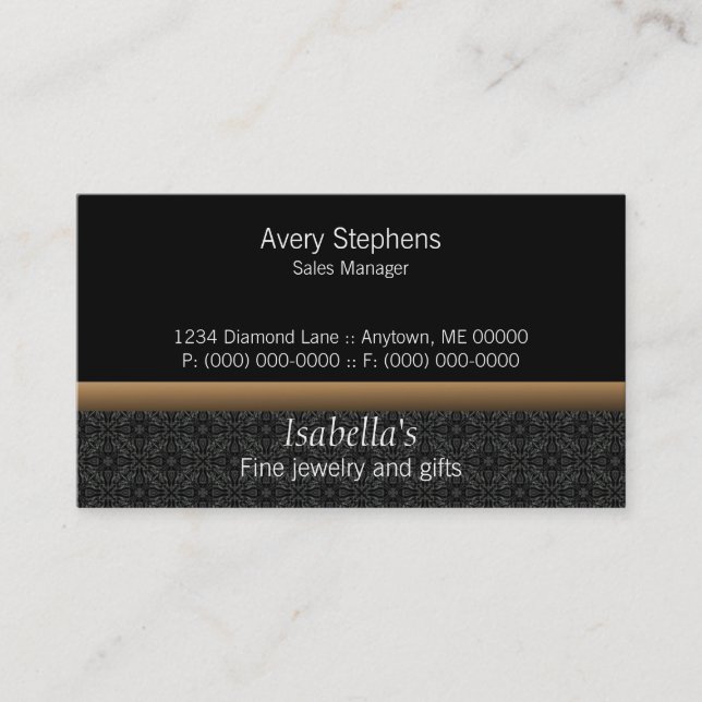 Visite Designer Damask Carte de visite, Beige (Devant)