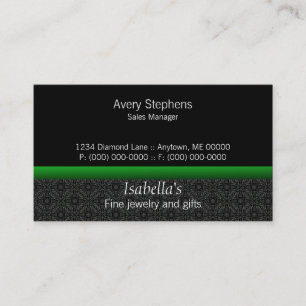 Visite Designer Damask Carte de visite, Vert vif