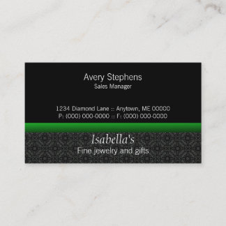 Visite Designer Damask Carte de visite, Vert vif