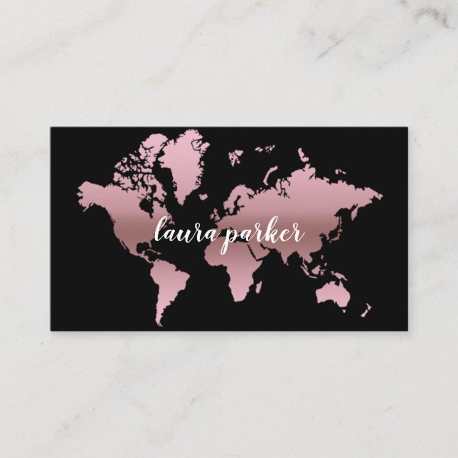 Visite Destination rose de carte du monde d'or de Faux (Devant)