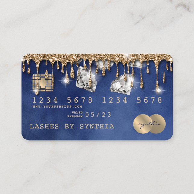 Visite Diamants d'or à séchage par carte de crédit (Devant)