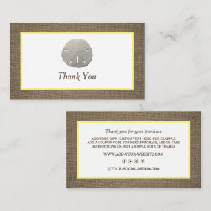 Visite Dollar de sable et Carte de remerciements d'affair