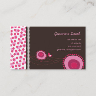 Visite Dots de fleurs roses et carte de profil de plaisir