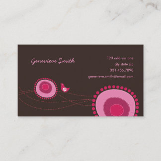 Visite Dots de fleurs roses et carte de profil de plaisir