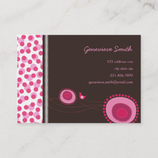 Visite Dots de fleurs roses et carte de profil de plaisir