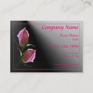 Visite Double carte de profil de noir de rose de rose