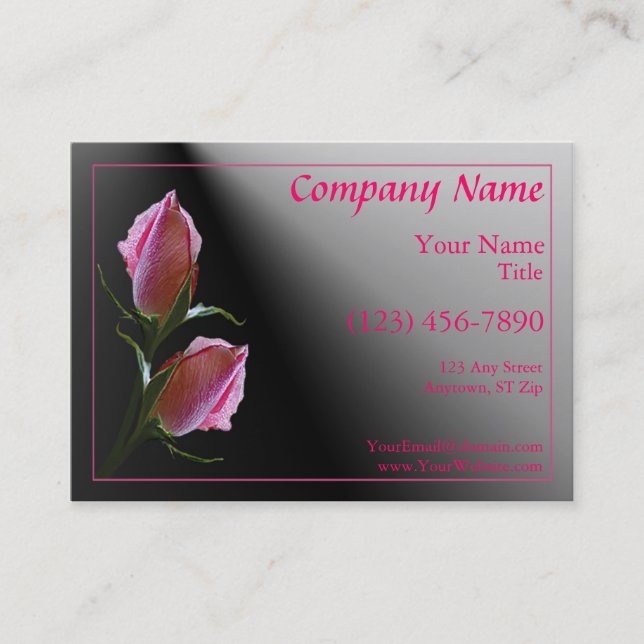 Visite Double carte de profil de noir de rose de rose (Devant)