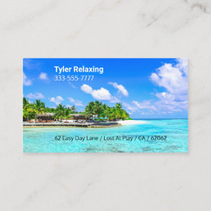 Visite Drôle de retraite, île tropicale, carte de profess