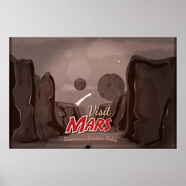 Visite du Poster vintage Mars (Devant)