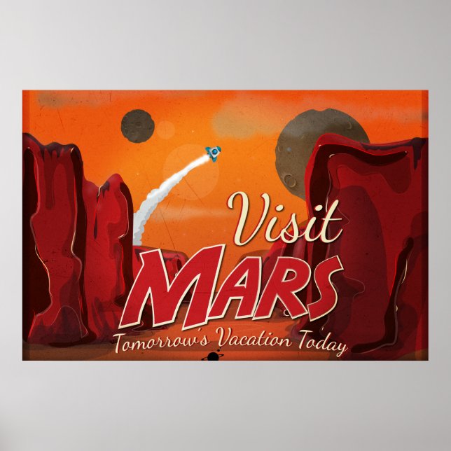 Visite du Poster vintage Mars (Devant)