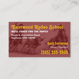 Visite École de Rodéo | Carte d'Instructeur de Roping Cow
