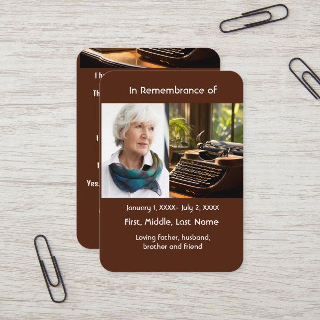 Visite Écrivain de carte de poche Memorial Auteur enseign (Devant/Arrière en situation)