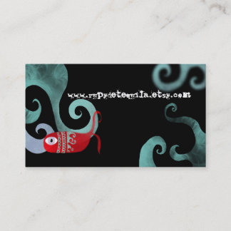 Visite Élégance rouge baleine vagues de mer carte de visi