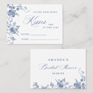 Visite Élégant bleu victorien Floral Combien de carte de 