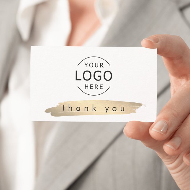 Visite Élégant Carte de remerciements d'entreprise minima (Your Own Logo - Business Thank You Card)