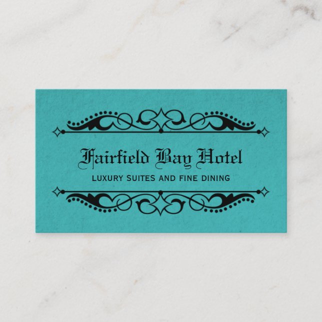 Visite Élégant Carte de visite, Turquoise (Devant)