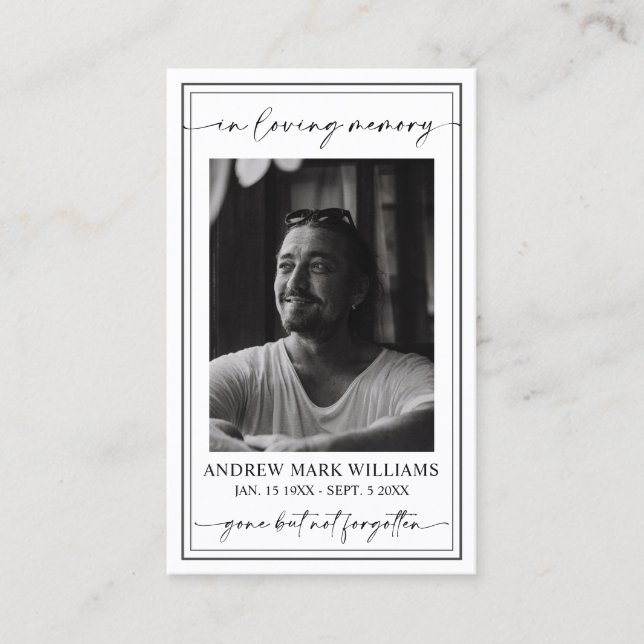 Visite Élégant Carte photo de prière funéraire moderne (Devant)