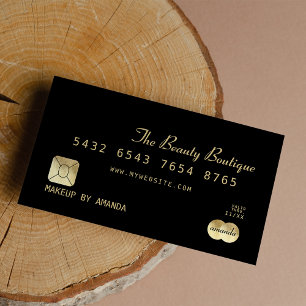 Visite Elégant Chic Black Gold Luxury Carte de crédit