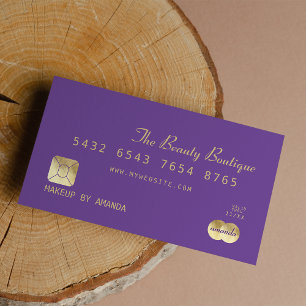 Visite Elégant Chic Purple Gold Luxury Carte de crédit