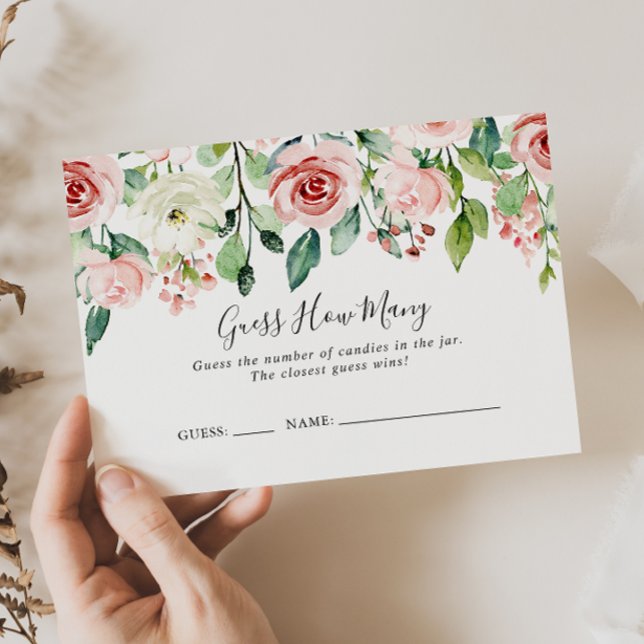 Visite Elégant Dainty Floral Devinez Combien De Carte De  (Créateur téléchargé)