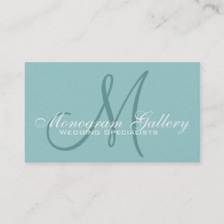 Visite Élégant Monogramme personnalisable Aqua Carte de v