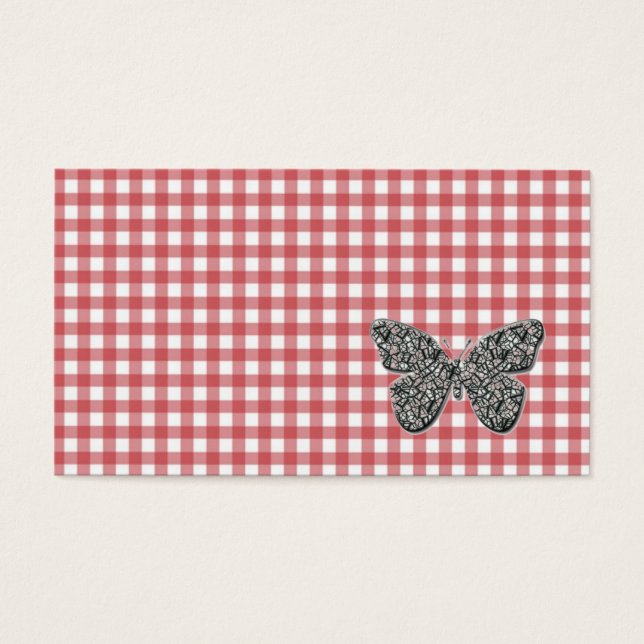Visite Elégant Papillon sur les cartes de compliments En  (Devant)