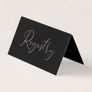 Visite Élégant Script Rose Gold Foil carte cadeau de regi