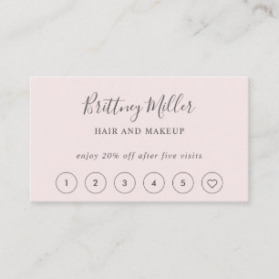 Visite Élégante carte de fidélité minimaliste rose